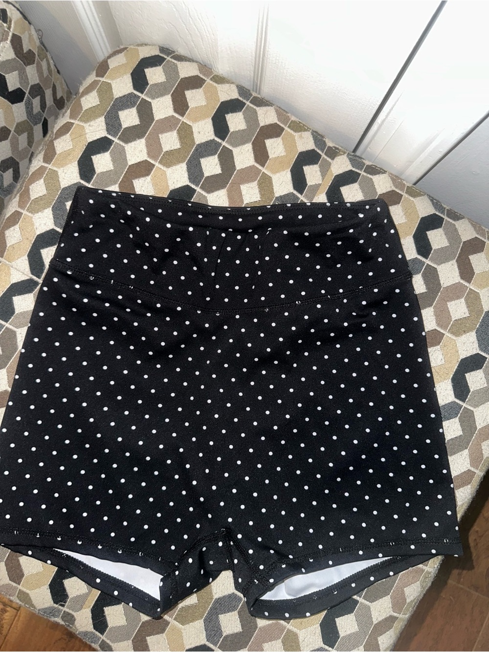 Black Polka Dot Women's Mini Shorts